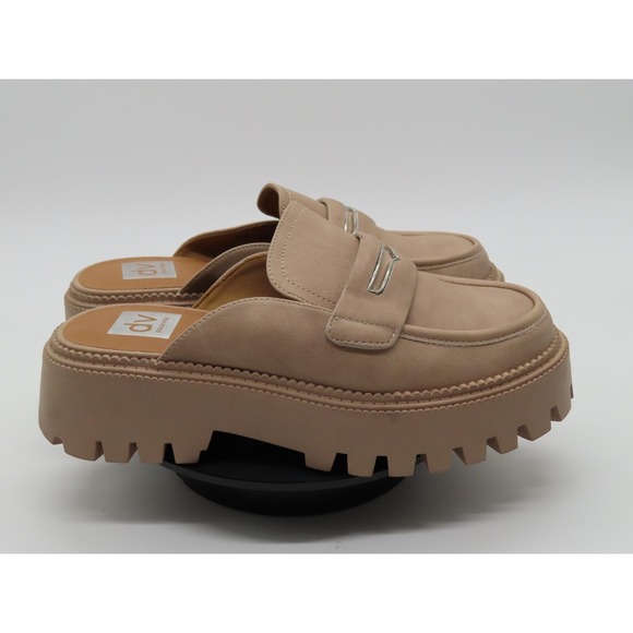 Dolce Vita Shoes - Dv Dolce Vita Platform Loafer Mules Shoes Womens Size 7 Beige Lug Sole Slip On